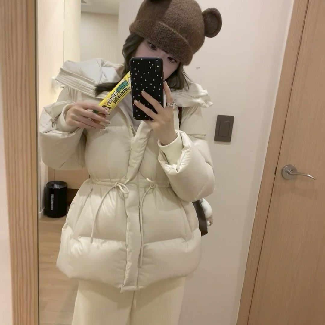 泡芙羽绒棉服外套女2025新款韩版气质收腰显瘦短款连帽保暖棉衣