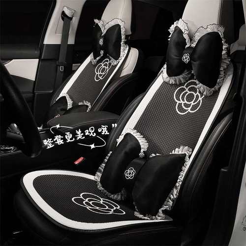 茶花汽车头枕 四季通用舒适汽车内饰护颈枕靠枕 时尚车内腰靠