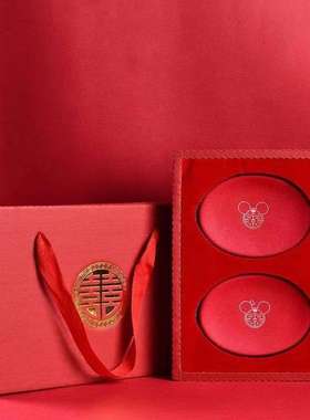 香皂盒结婚陪嫁一对喜庆陶瓷肥皂盒中式红色陶瓷皂碟婚庆婚礼用