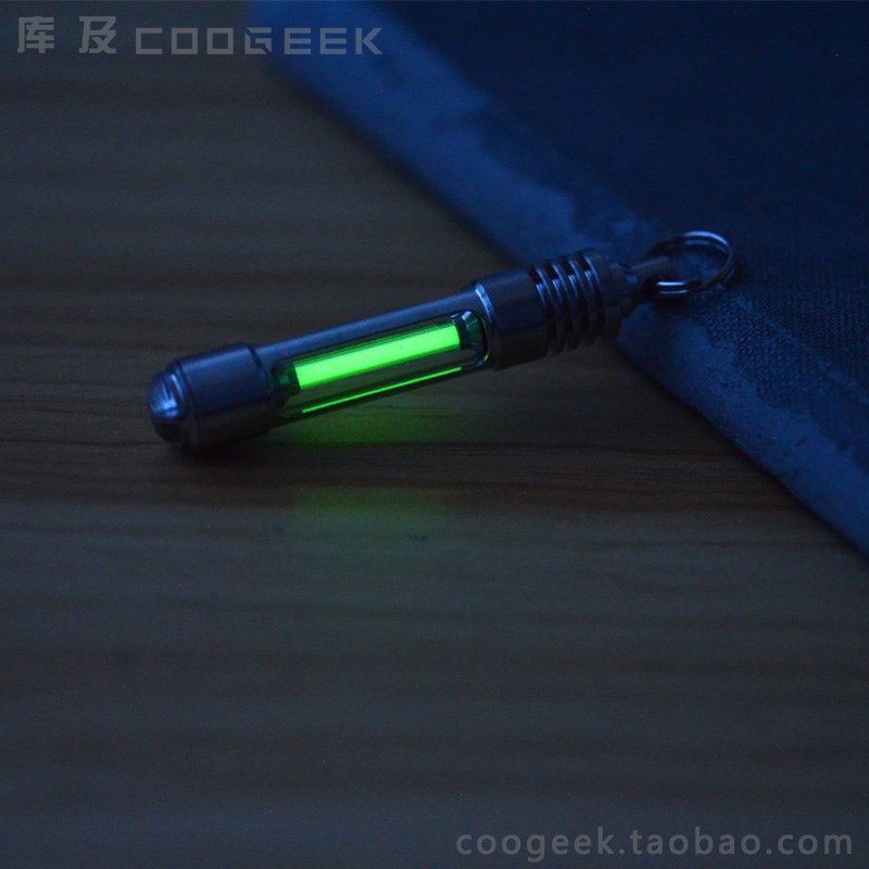 钛合金氚管钥匙扣自发光25年氚气管项链吊坠 可拆卸核反应堆设计