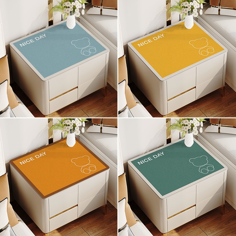床头柜垫布防水防油桌布防烫桌面保护垫子 卡通盖布PVC皮革防尘罩