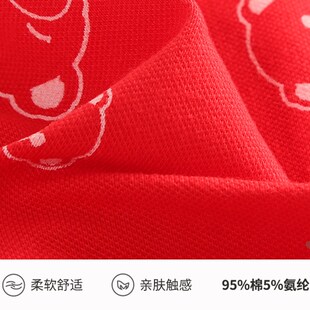 精典泰迪男童短袖polo衫t恤衫纯棉夏装儿童宝宝洋气红色翻领上衣