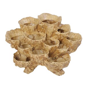 大号十二口多肉植物花盆复古仿木头根雕肉肉盆大口径花架玄关盆景