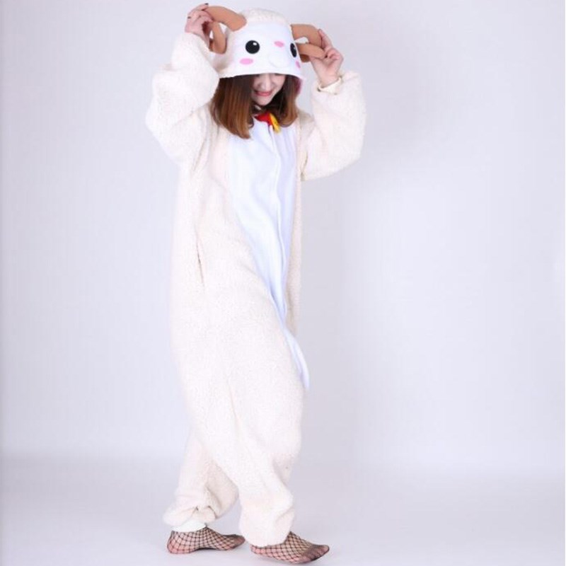 绵羊睡衣卡通连体男女加厚可爱动漫山羊演出服学生情侣加绒万圣节