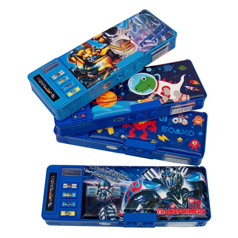 密码锁文具盒小学生多功能按键文具盒男女创意密码笔袋文具盒网红