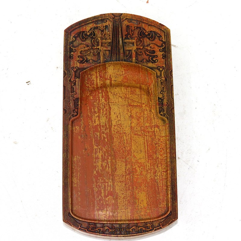 琴砚中国非遗红丝砚文创精品实用手工雕刻收藏文房砚台礼品包邮