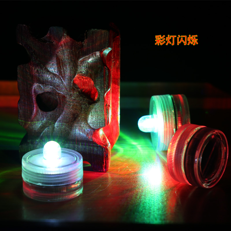 防水LED小彩灯电池灯泡纽扣潜水蜡烛运鸟灯创意手工布展DIY彩闪烁