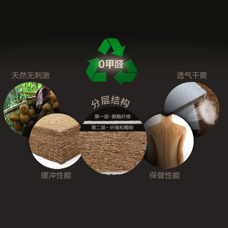 环保3e椰棕垫经济型天然硬棕床垫儿童硬床垫薄1.2折叠1.8棕榈1.5m