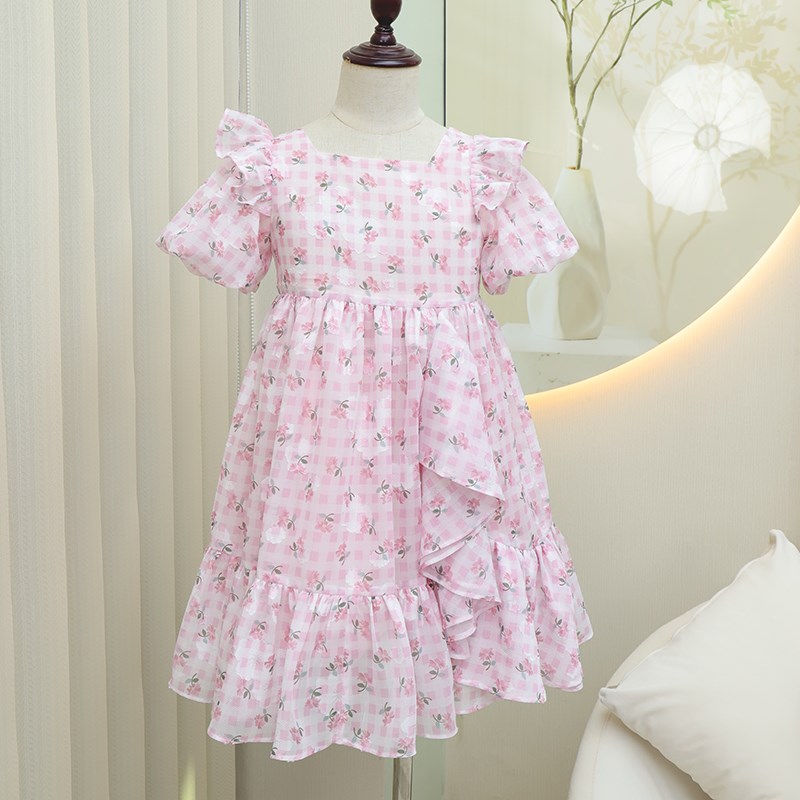 新款春夏季女童连衣裙小女孩碎花裙洋气裙子时尚甜美女宝小清新