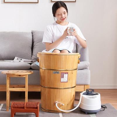 泡脚桶木桶家用熏蒸桶加热加高保温足浴桶蒸汽过膝盖过小腿洗脚桶