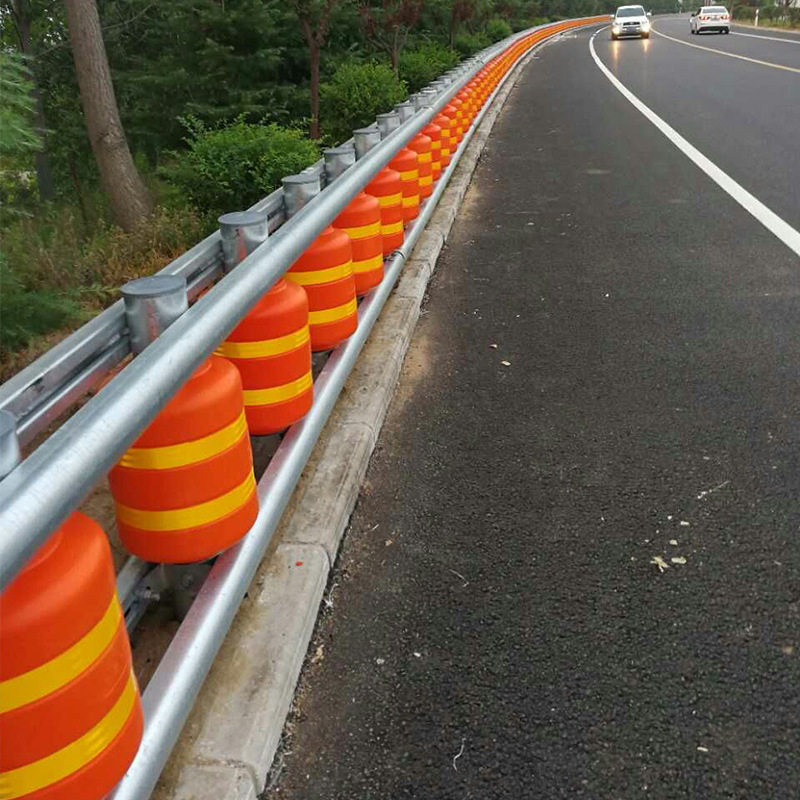 SA级高速公路旋转桶护栏弯道减速强抗冲击吸能滚筒式防撞护栏厂家