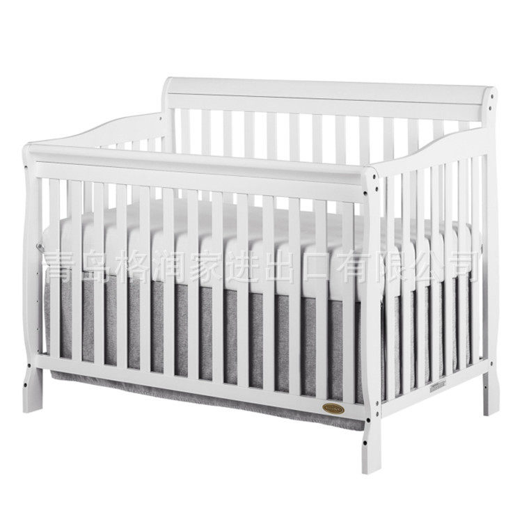 外贸出口美式实木大尺寸婴幼儿床宝宝BB床可拼大床BABYCRIB