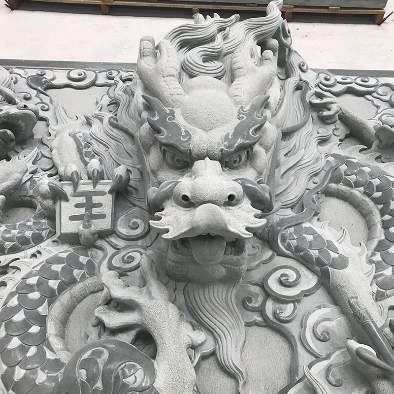 福建加工石雕九龙壁浮雕墙 青石浮雕龙璧加工款式大气 安装便捷