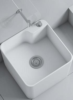 阳台35CM高度洗拖把池家用方形陶瓷拖布池卫生间落地墩布池40X40