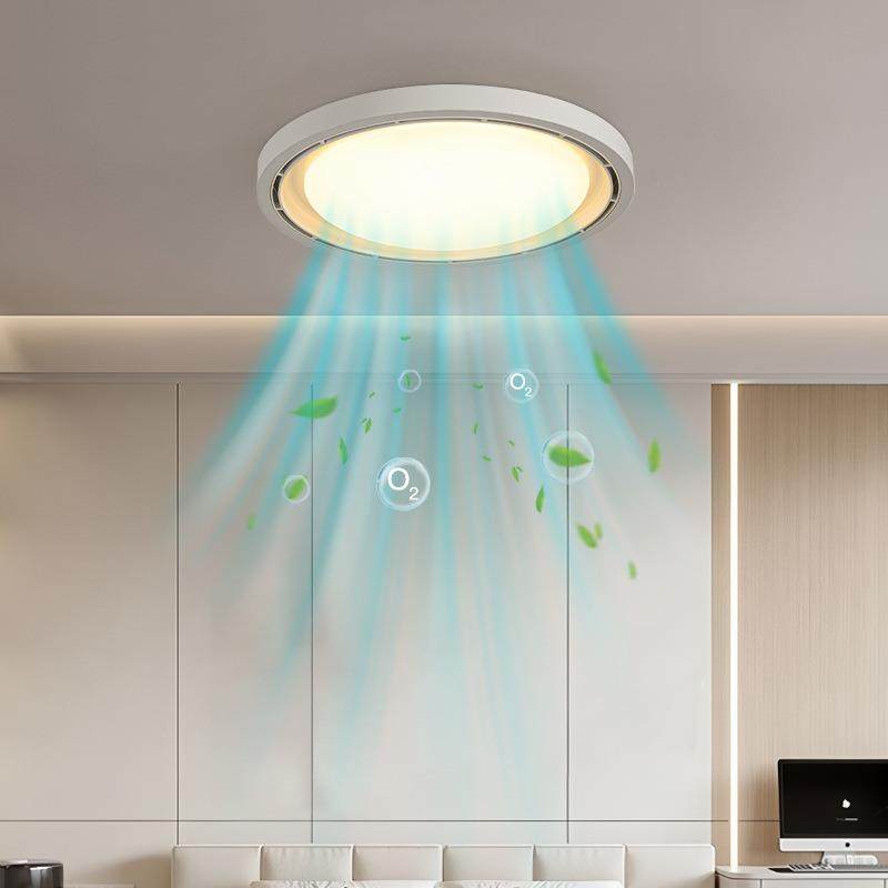 无叶风扇灯现代简约圆形卧室灯吸顶灯2025新款智能静音led电扇灯