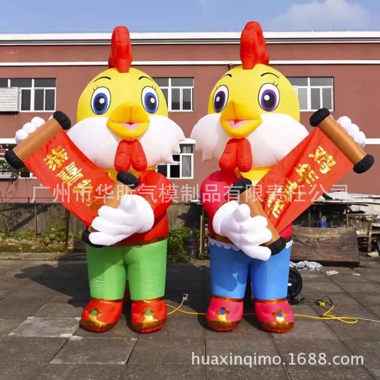 鸡年气模 新年吉祥物气模 充气鸡卡通 元旦节新年广告活动装饰品
