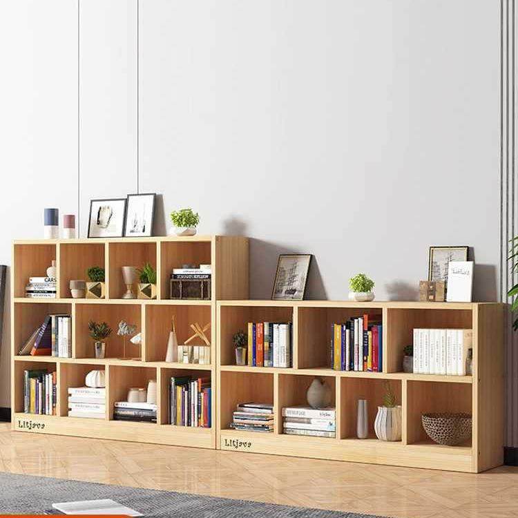 实木书柜矮柜落地书架置物架自由组合电视柜边柜格子柜简约收纳柜