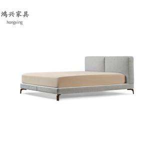 实木榻榻米双人婚床 传世家具布艺床现代简约轻奢主卧.软床意式