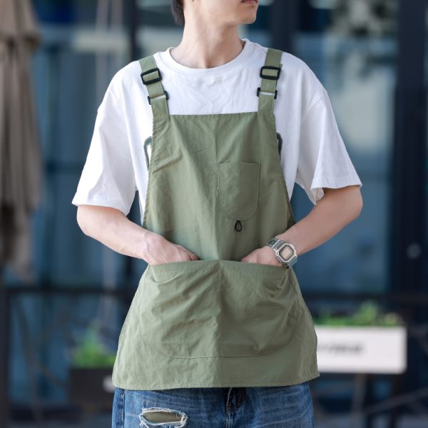 家用厨房防泼水围裙男女咖啡店理发师餐饮夏季工作服书店定制印字