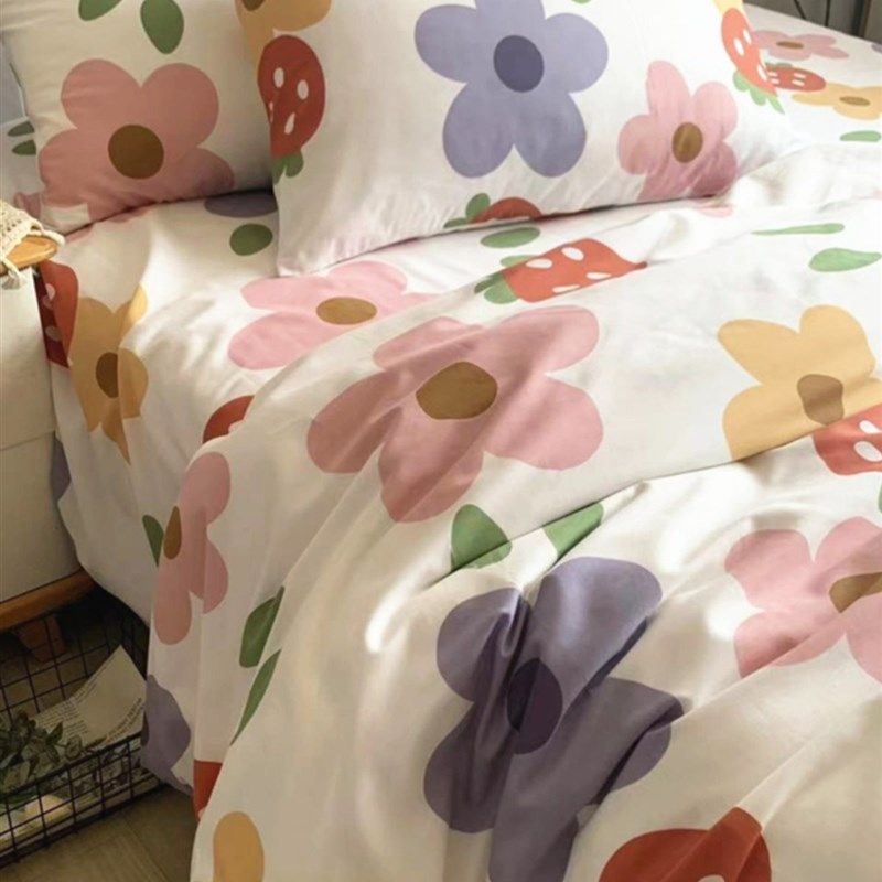 纯棉60支高端水洗柔锦缎田园大花被套全棉双人床单被罩床笠四件套,床上用品,被套,淘宝优惠券,粉丝福利购,淘宝优惠卷