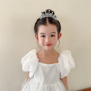 儿童皇冠头饰公主发箍女童小王冠女高级感生日主持人演出高端发饰
