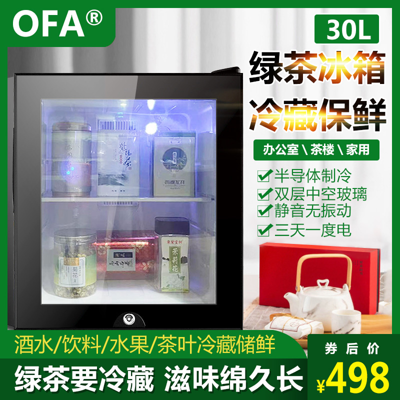 绿茶冷藏柜办公室家用小型冰吧茶叶储藏绿茶专用保鲜储存冰箱带锁