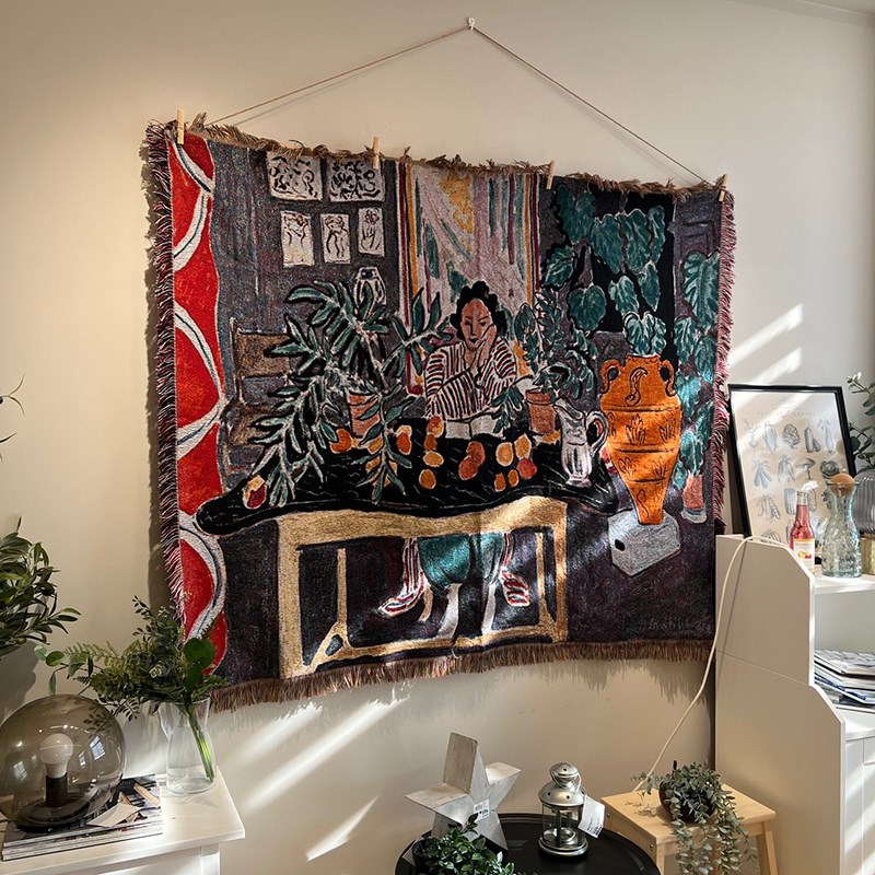 北欧沙发毯客厅装饰墙挂毯简约个性单人沙发巾休闲毯户外披肩线毯