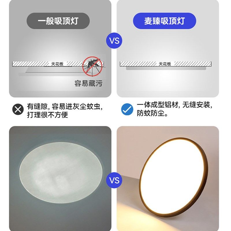 全光谱护眼吸顶灯卧室灯主卧2024新款超薄无缝儿童房简约led灯具,家装灯饰光源,护眼吸顶灯,淘宝优惠券,粉丝福利购,淘宝优惠卷