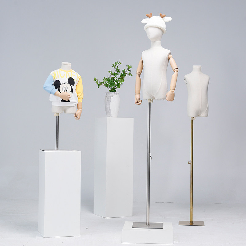 宏企儿童分腿模特道具半身橱窗展示架全身男女童装店小孩带头模特