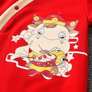 女薄款 婴儿夏季 百岁宴三个月男宝百日连体衣服百天宝宝刚满月夏装