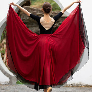 万疆舞蹈服装灯火里的中国表演服720度美丽中国演出服大摆半身裙