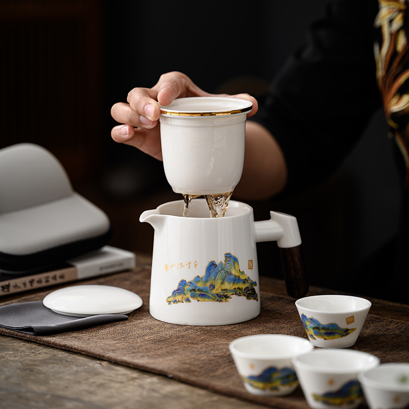 陶瓷功夫茶杯茶水分离办公杯大容量过滤茶漏马克杯个人专用可携式