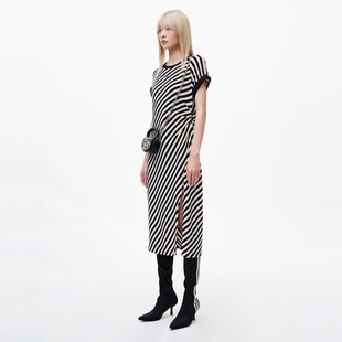 REVAN芮范2023夏季新品设计师款高级感复古条纹连衣裙RN31101012