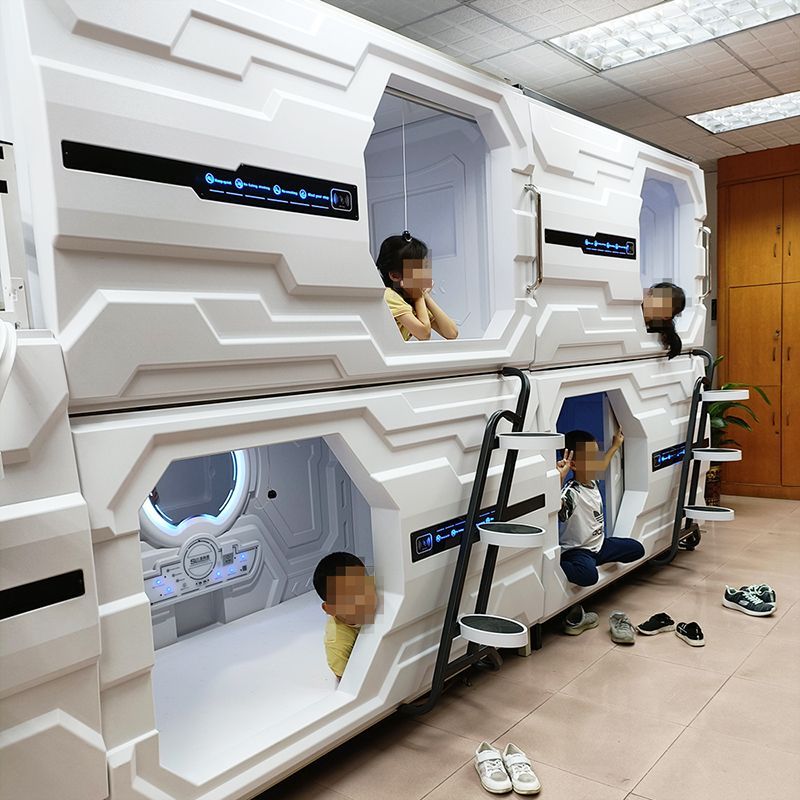 简约现代环保ABS塑料双层床太空舱睡眠床胶囊仓双人【批量价优】