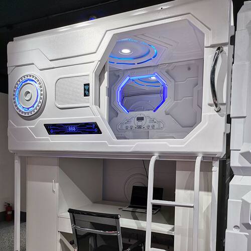 一体办公款太空舱房间学生学习睡眠组合舱科技感