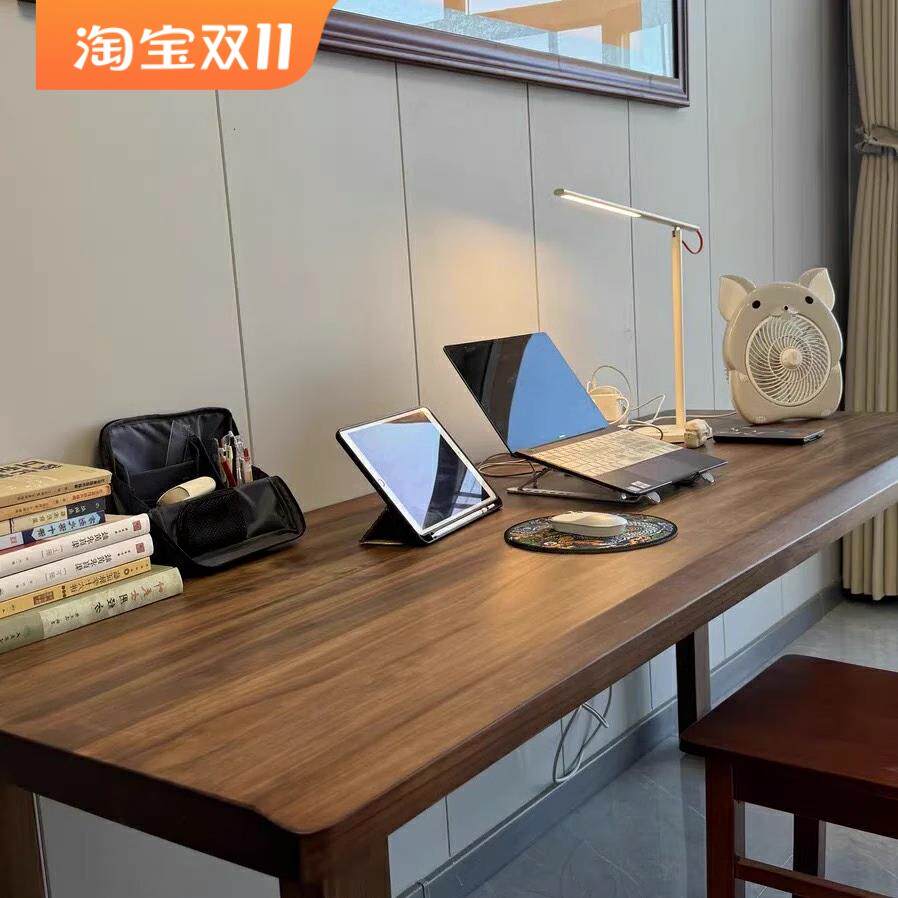 实木电脑桌台式卧室家用写字台书桌电竞桌长方形工作办公桌子
