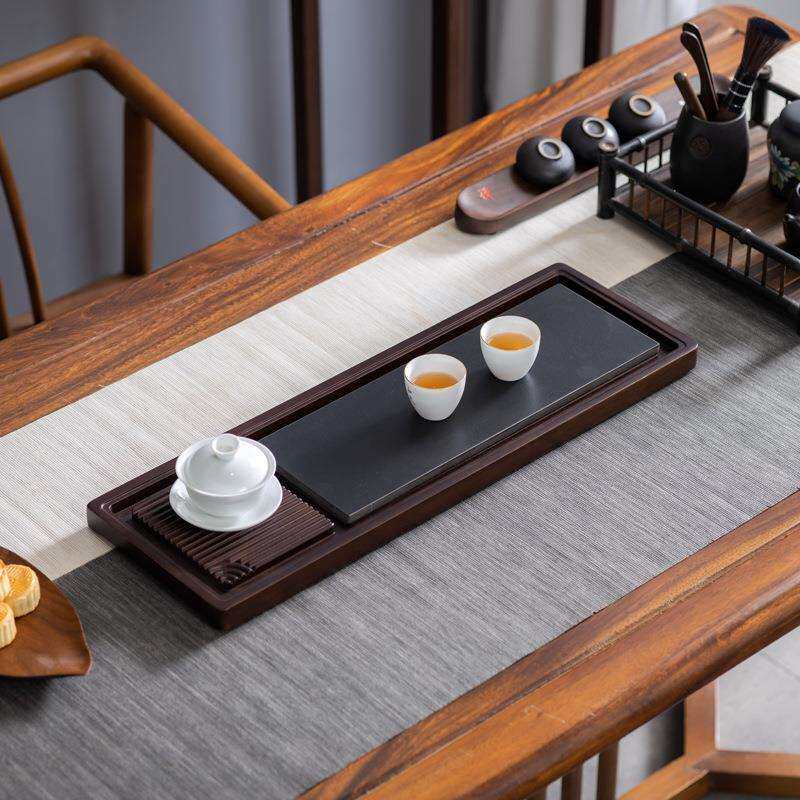 木款茶托盘干泡台乌金石小号茶台户外排R^茶盘茶具客厅家用茶海电