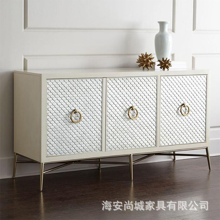新古典实木玄关柜后现代简约设计师装饰柜样板房门厅玄关储物柜
