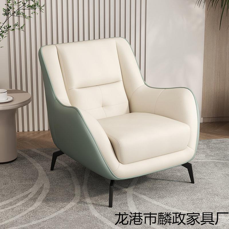 沙发椅北欧布艺单人沙发休闲椅防抓客厅阳台设计师卧室扶手老虎椅