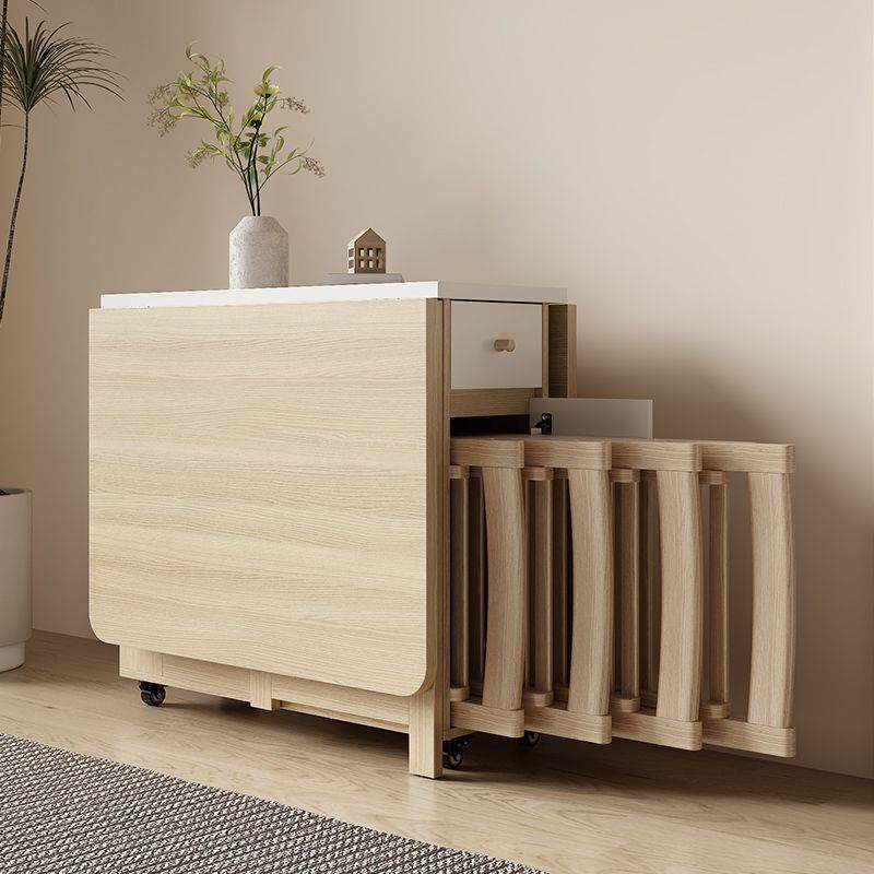 奶油风折叠桌子家用可折叠移动餐桌椅子简易多功能桌子饭桌椅组合