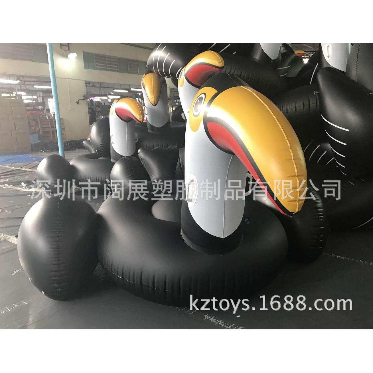 现货PVC充气250CM巨嘴鸟充气大黑鸟大嘴鸟大嘴鸭座骑浮排