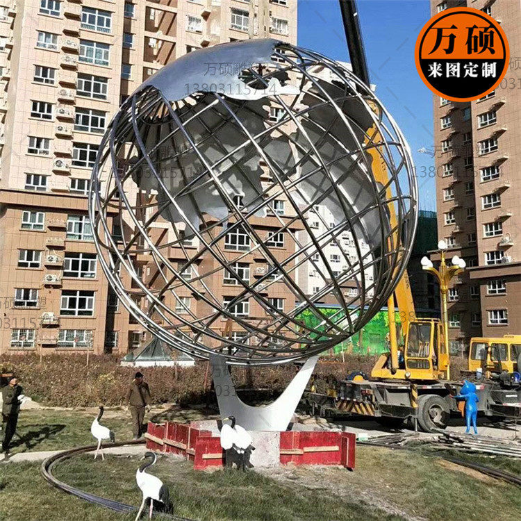 校园工厂大门不锈钢景观雕塑装饰摆件抽象异形不锈钢雕塑制作