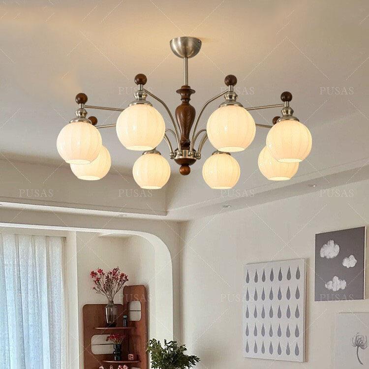 普赛斯法式中古客厅吊灯大厅主灯美式复古新中式宋式美学全屋灯具