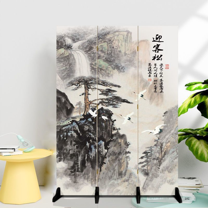 屏风隔断客厅卧室卫生间厕所入户进门口遮挡家用小户型新中式荷花