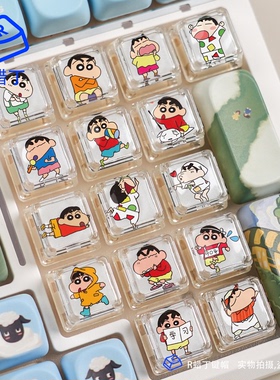 蜡笔小新电脑二次元替换个性创意按键键帽透明Esc单个机械键盘帽