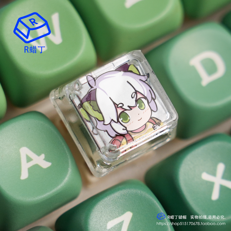 罗小黑个性透明透光二次元主题动漫单个单颗机械键盘键帽键帽定制