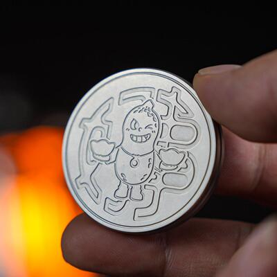 梭哈机械转币好事币edc棘轮币黑科技解压玩具不锈钢无聊手把件