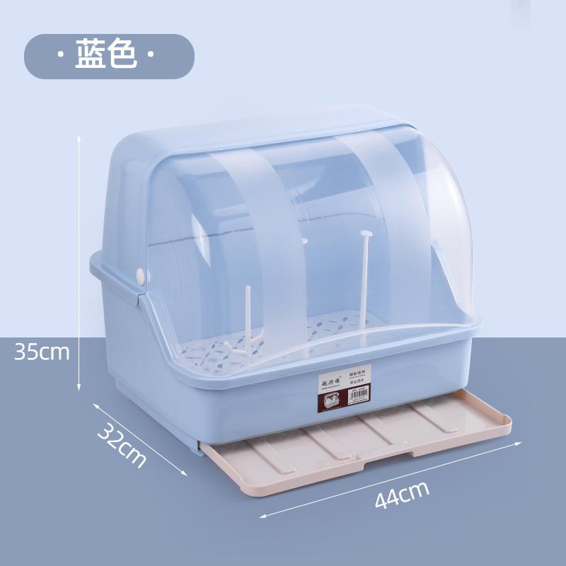 奶瓶收纳箱大容量翻盖防尘沥水架带盖子婴儿用品副食品餐具玩具收