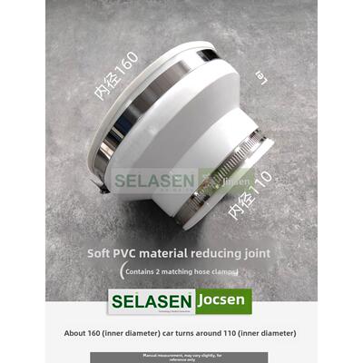 赛勒森变径软接头PVC管风机TPV弹性新风PE风管橡胶大小头环保耐油