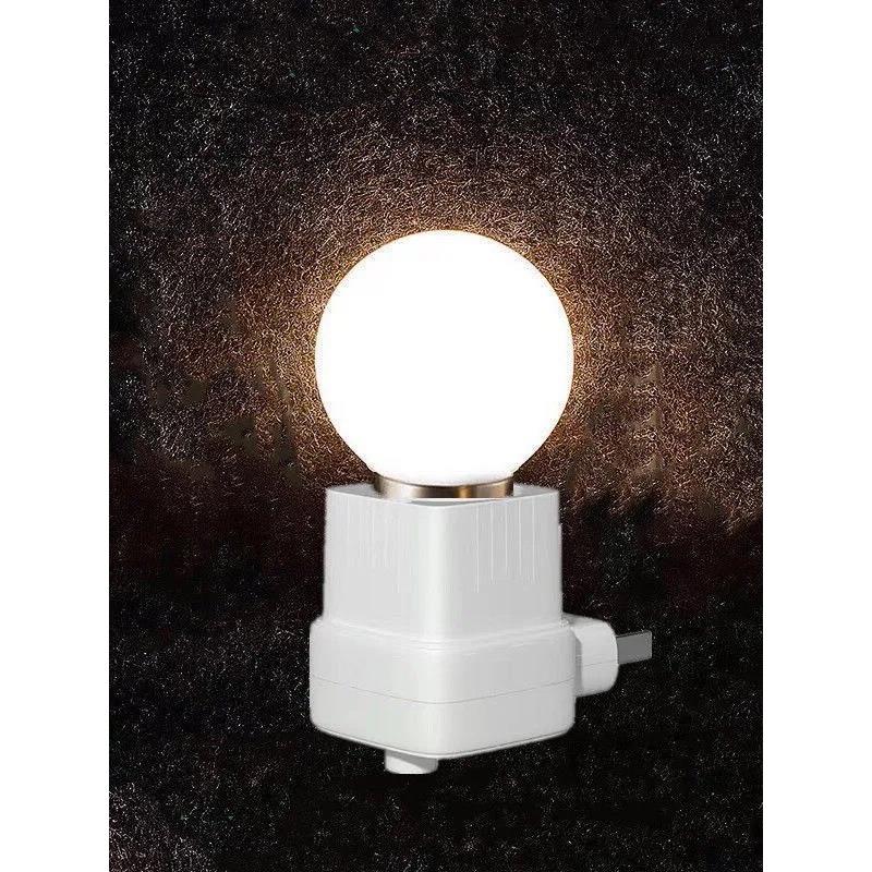 LED直插电1W3W壁式便捷床头小台灯宝宝喂奶起夜灯白光暖黄光灯座